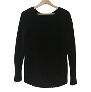 Ann Taylor Black Wool Blend Knit Pullover Sweater